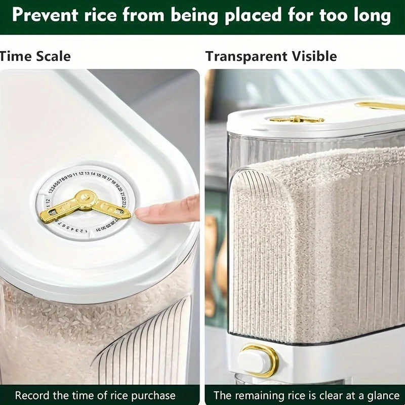 Rice Dispenser 5kg/10kg – Airtight Container with Measuring Cup