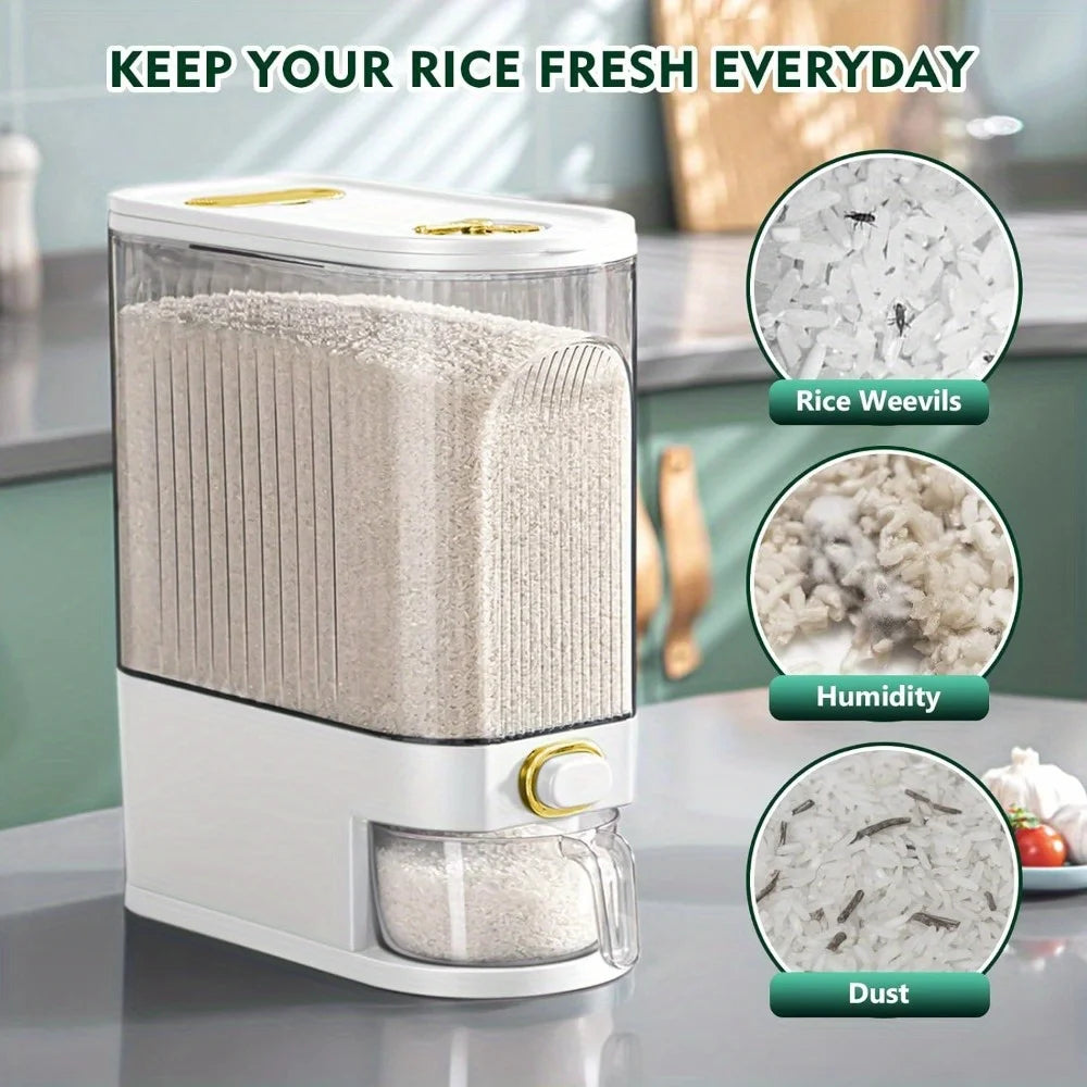 Rice Dispenser 5kg/10kg – Airtight Container with Measuring Cup